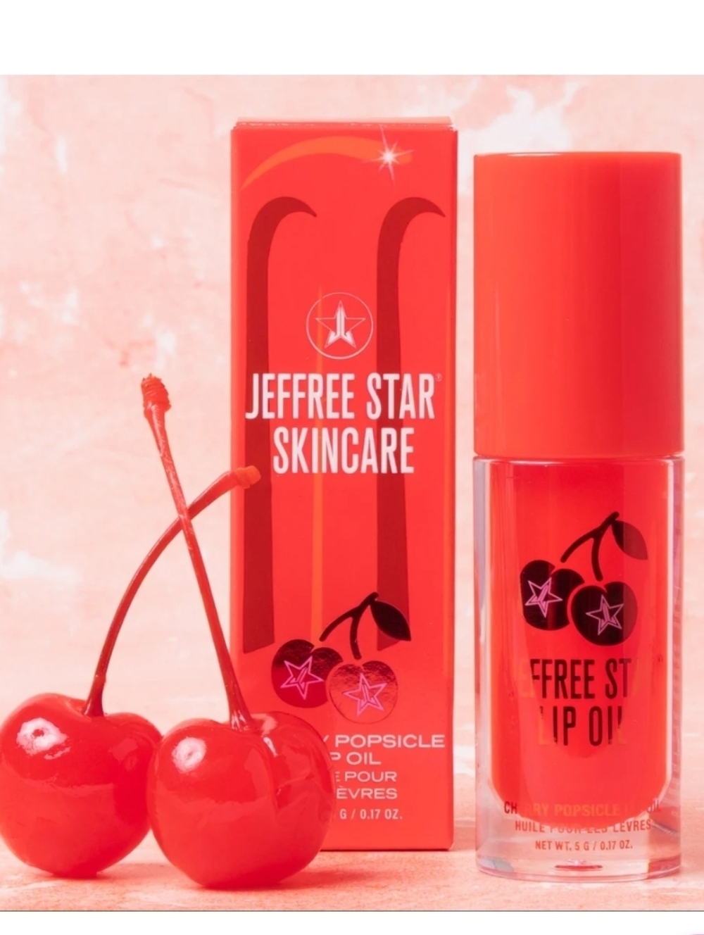Jeffree Star Skincare Cherry Popsicle lip oil.